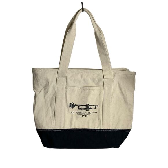 RARE Lady Gaga & Tony Bennett Large Canvas Bag Tote Cheek To Cheek LIVE VIP M&G - Picture 9 of 12